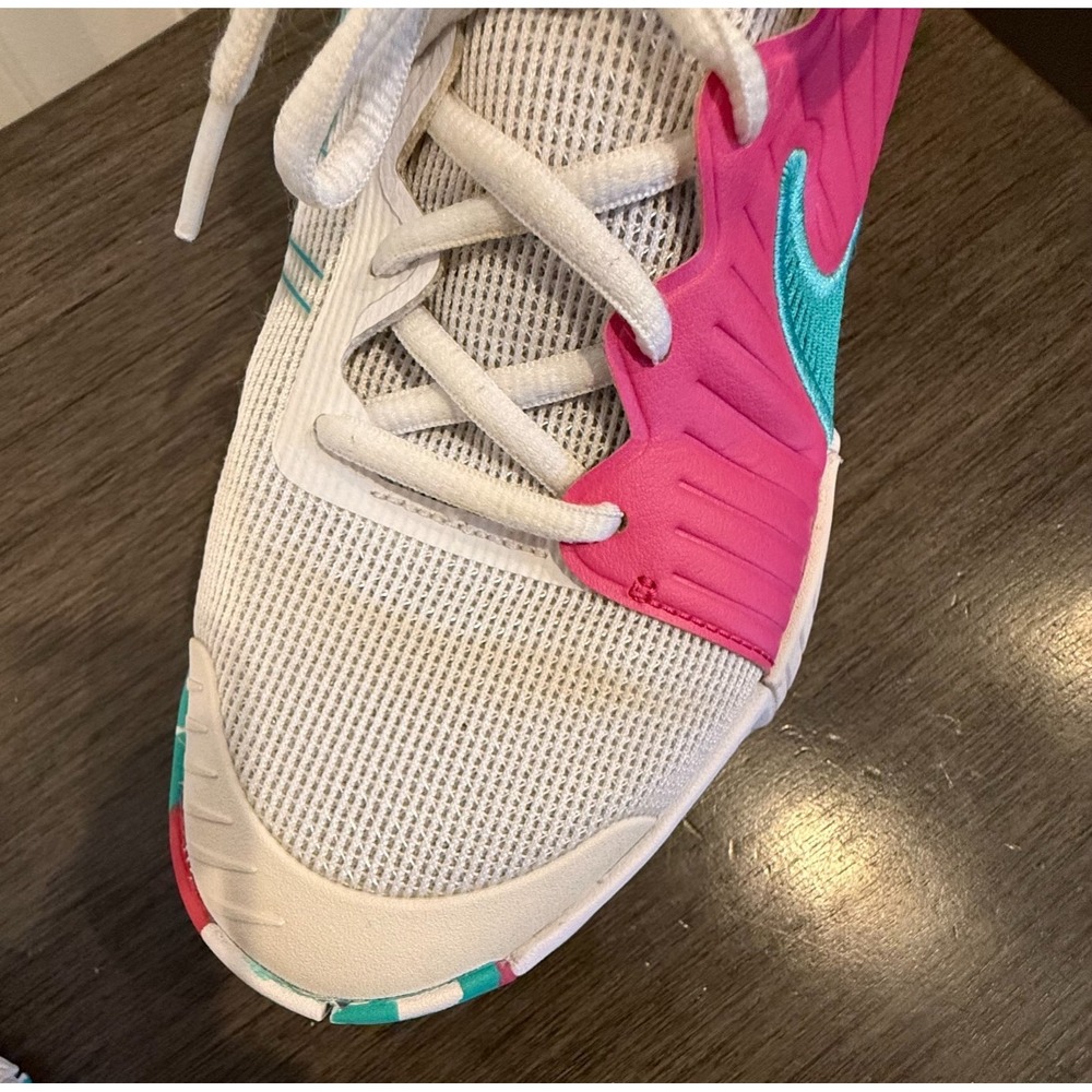 Nike Zoom GP Challenge 1 Pickleball Shoes Womens 8.5 White Pink Teal FQ4155-101 - Picture 3 of 7